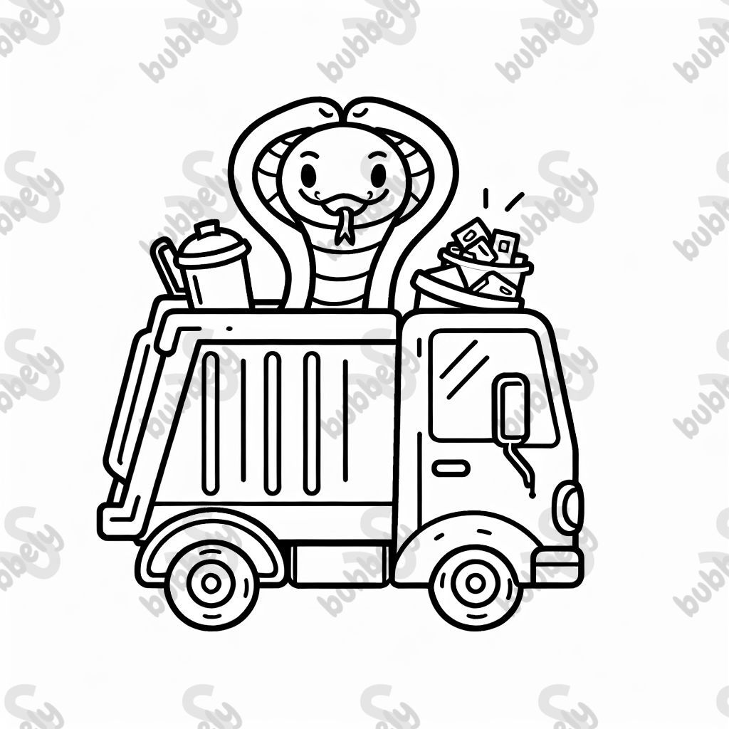 Schlangen-Superheld, der mit seinem Kopf Essen in einem Lastwagen transportiert. Schlangen-Superheld, der mit seinem Kopf Essen in einem Lastwagen transportiert.