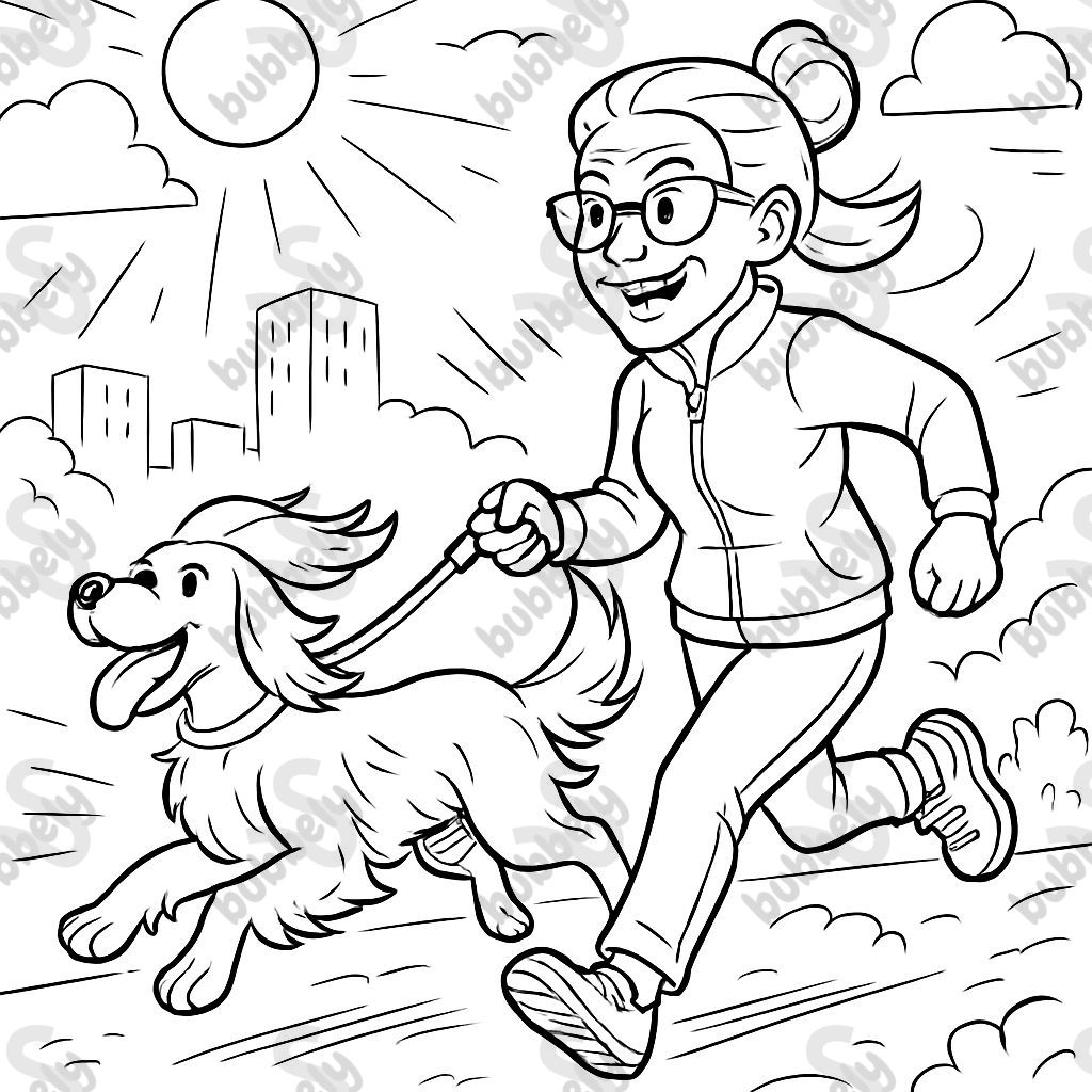 Femme de 60 ans promenant son setter irlandais. Femme de 60 ans promenant son setter irlandais.