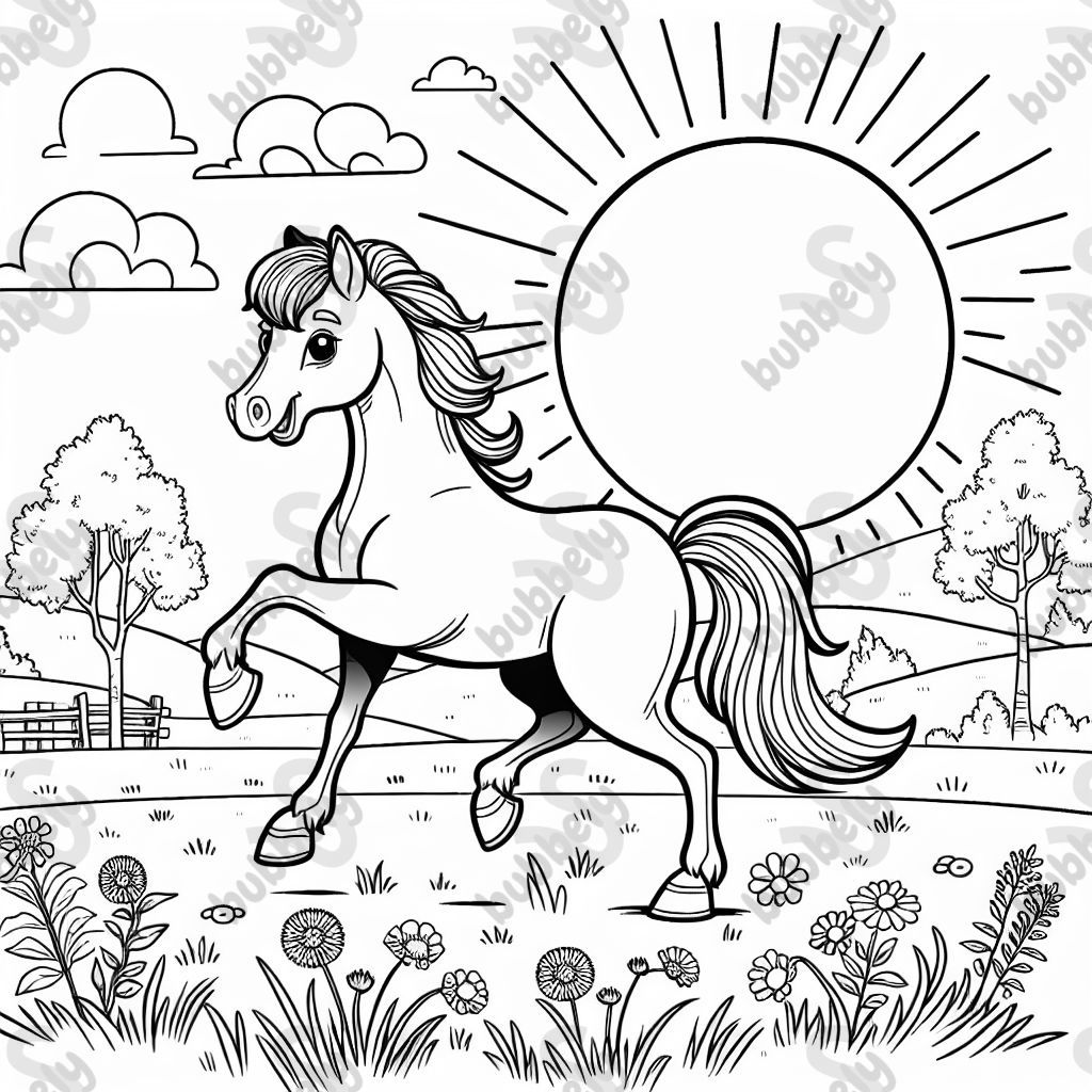 Véritable cheval au coucher du soleil. Véritable cheval au coucher du soleil.