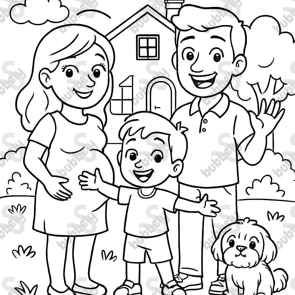 Une famille avec une maman enceinte, un papa et un petit garçon. Ils ont un chien, un shih tzu. Une famille avec une maman enceinte, un papa et un petit garçon. Ils ont un chien, un shih tzu.