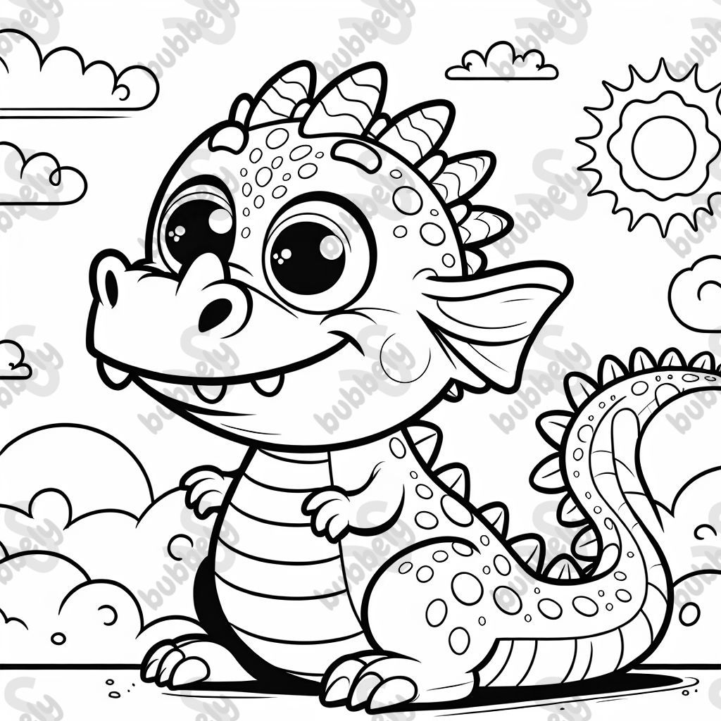 Un dragon amusant qui a l'air ridicule et joueur. Parfait pour les enfants à colorier. Un dragon amusant qui a l'air ridicule et joueur. Parfait pour les enfants à colorier.