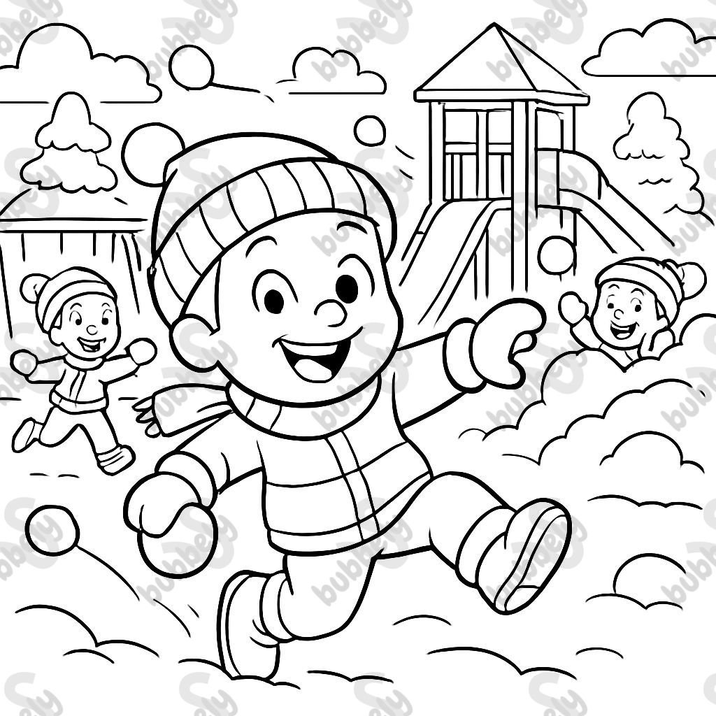 Schneeballschlacht auf dem Spielplatz Schneeballschlacht auf dem Spielplatz