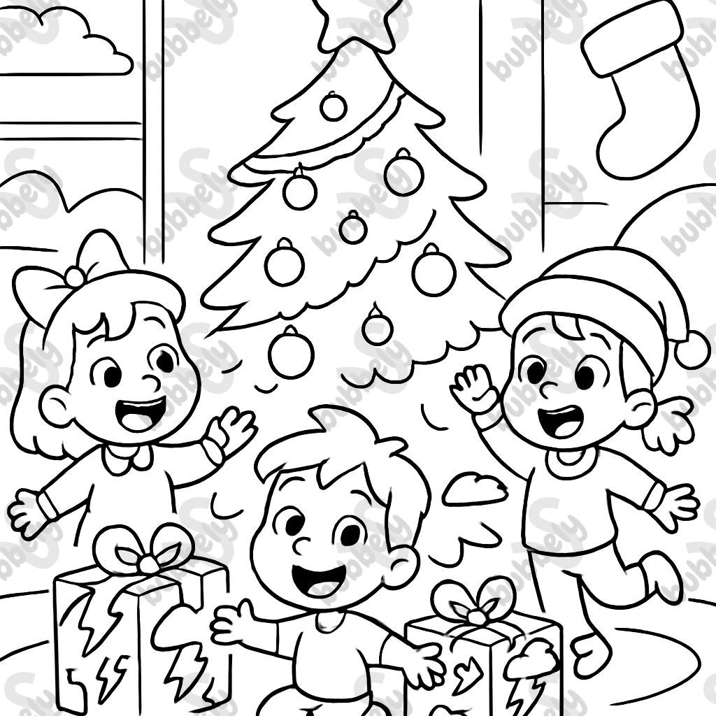 Sapins de Noël avec des cadeaux emballés dans du papier à thème tempête Sapins de Noël avec des cadeaux emballés dans du papier à thème tempête