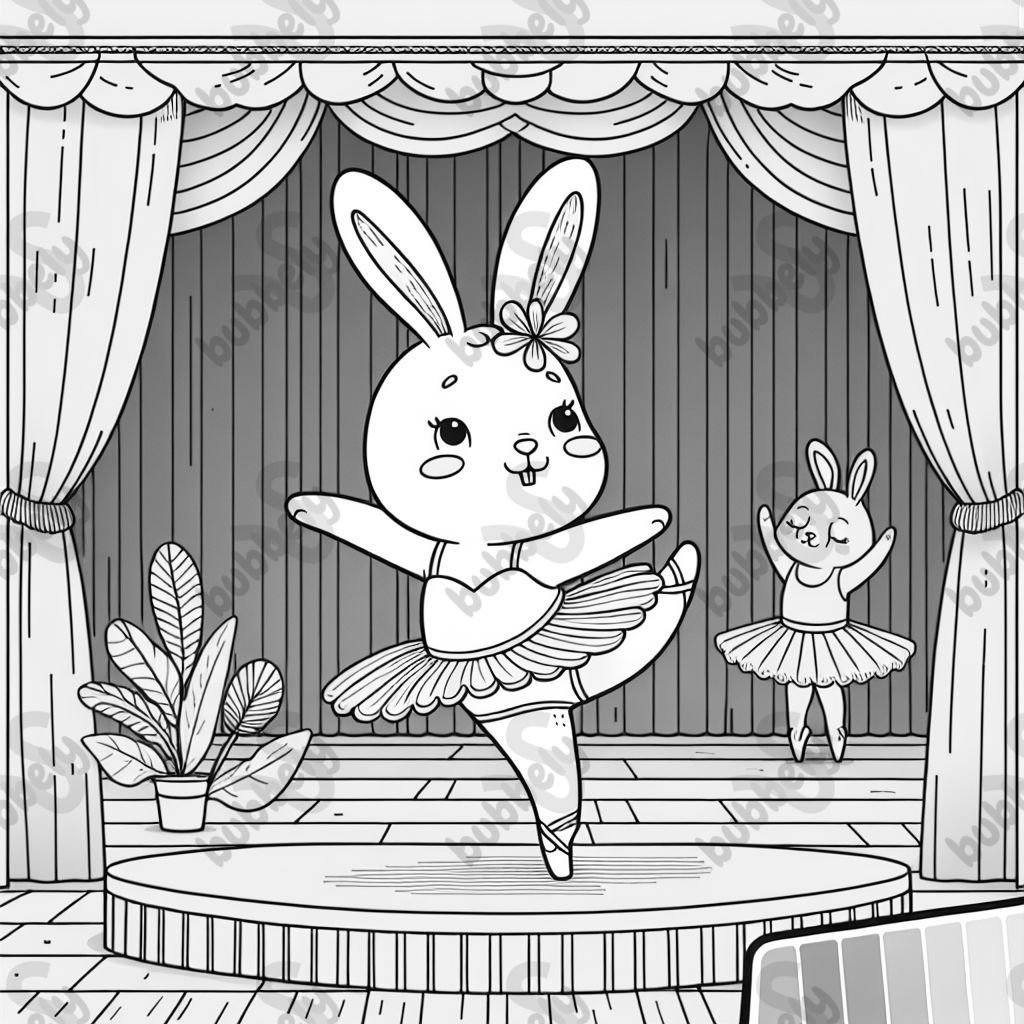 a rabbit dancing ballet on stage