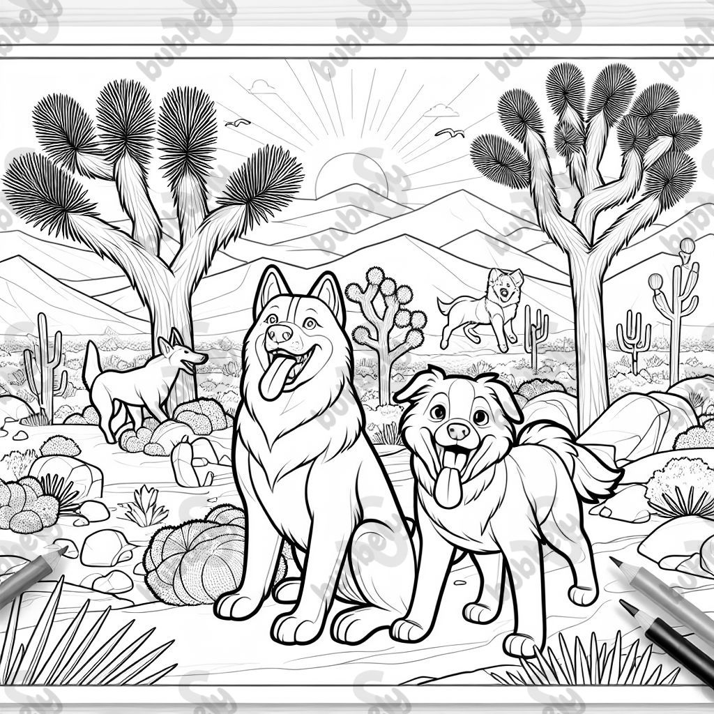 Parc national de Joshua Tree et chiens. Parc national de Joshua Tree et chiens.