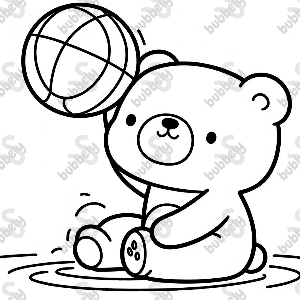 A polar bear playing basketball. A polar bear playing basketball.