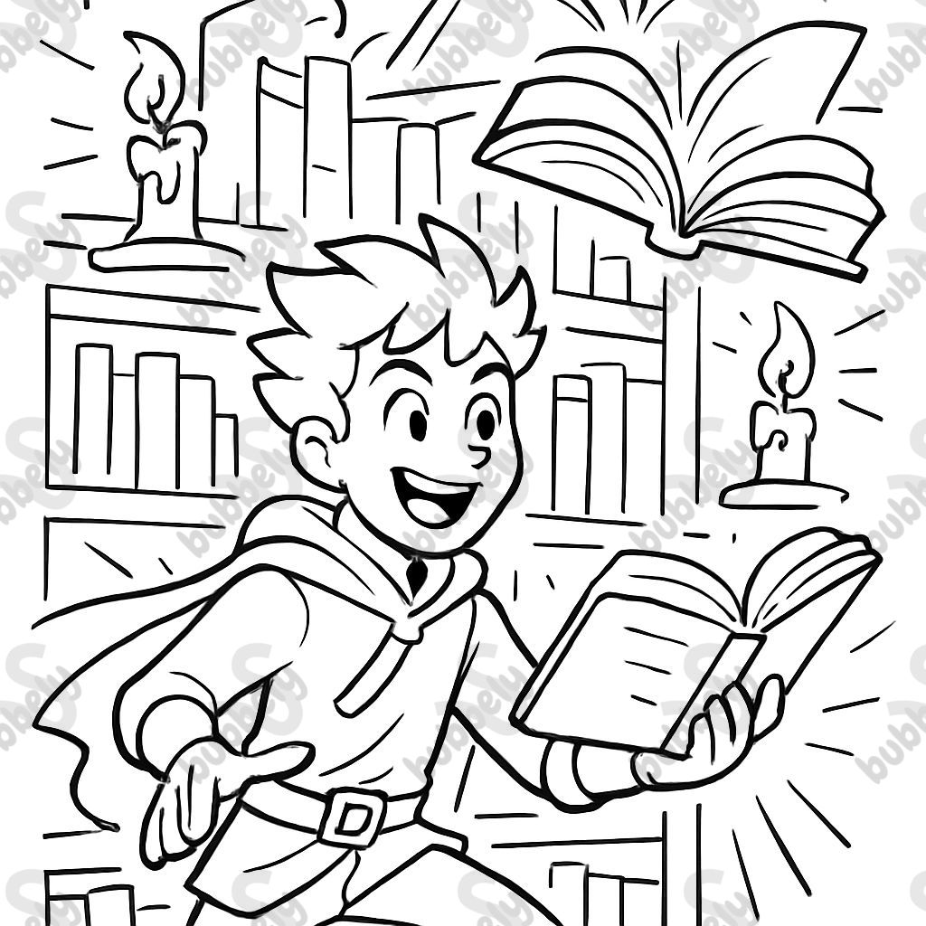 étagère avec des livres ouverts et des bougies, art linéaire minimal étagère avec des livres ouverts et des bougies, art linéaire minimal