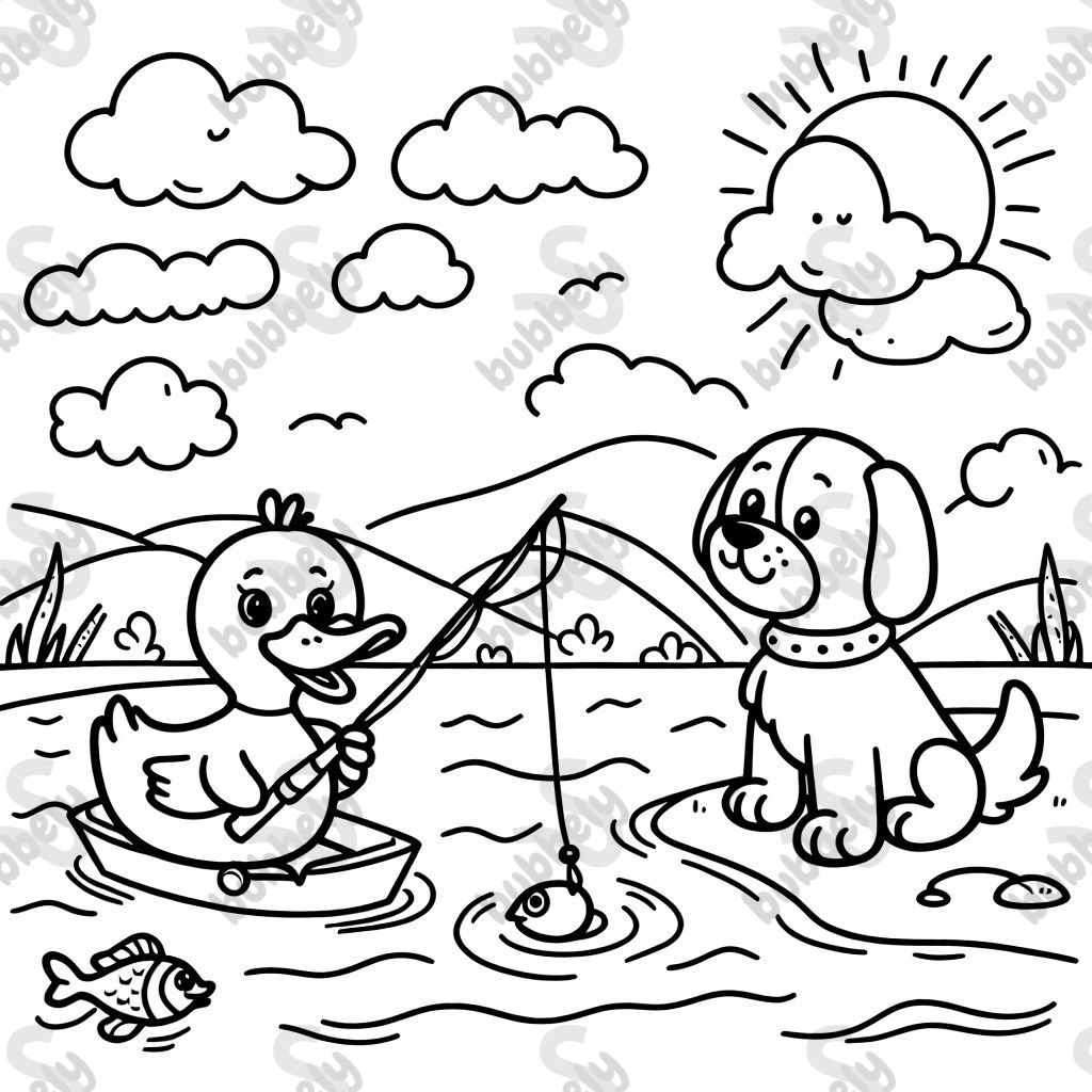 duck and dog fishing duck and dog fishing