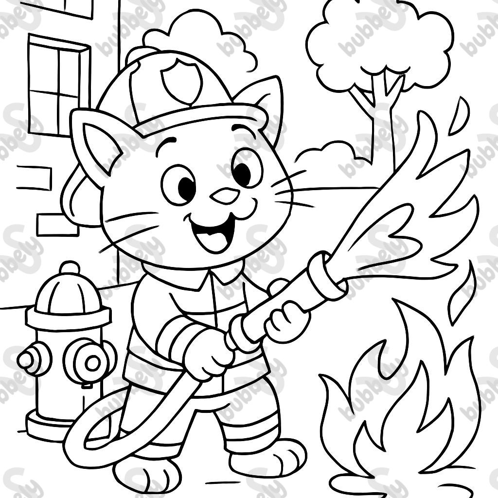 a cat who's a firman a cat who's a firman