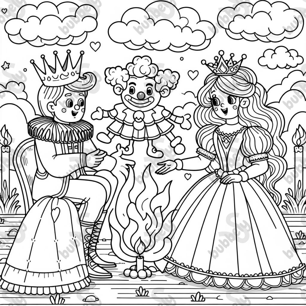 a prince and a princess with a clown a prince and a princess with a clown