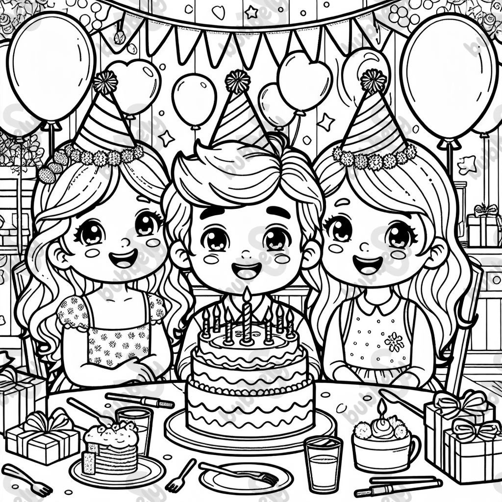 geburtstagsfeier von einem kleinen bruder und zwei schwestern