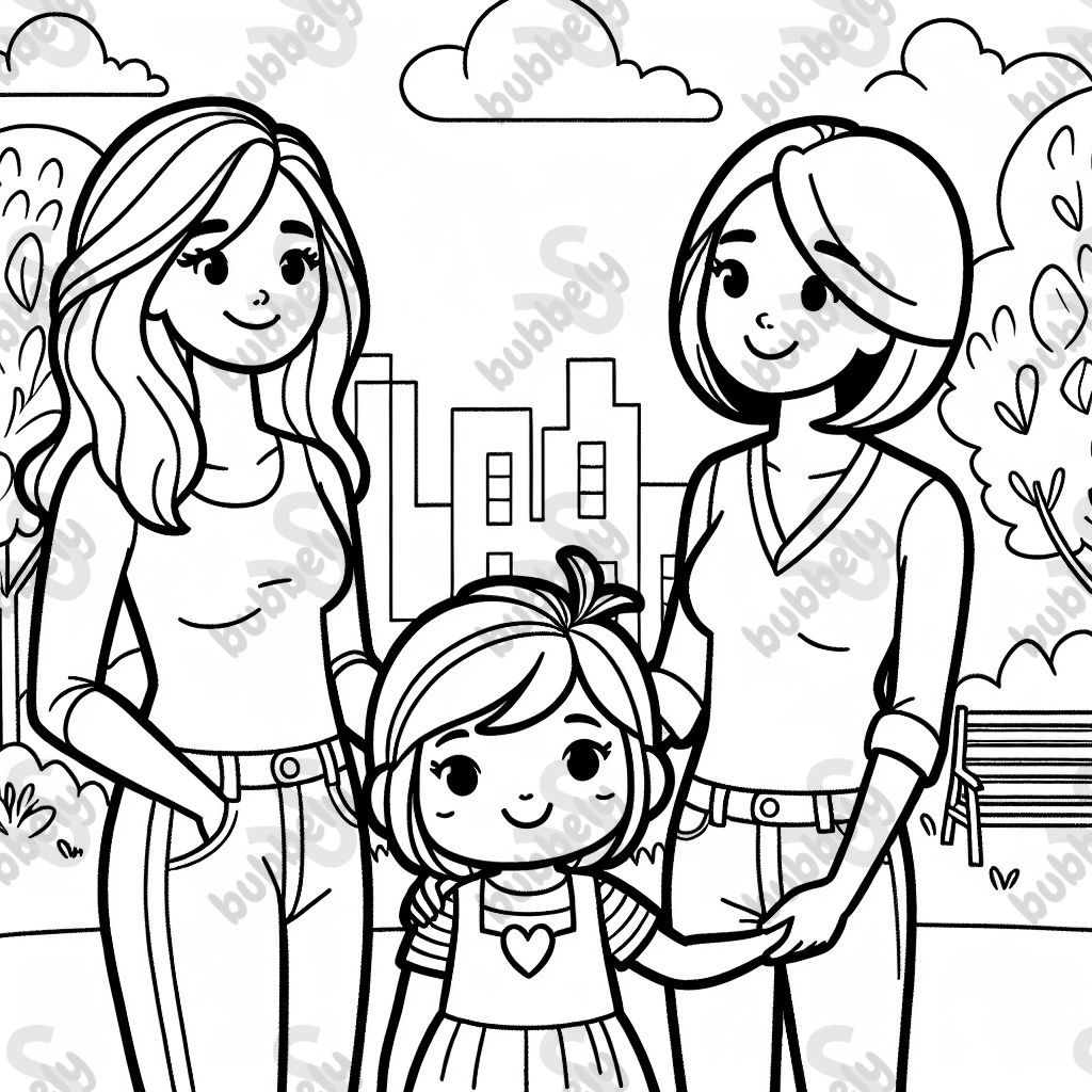 Eine Familie mit 2 Müttern und 1 Tochter Eine Familie mit 2 Müttern und 1 Tochter