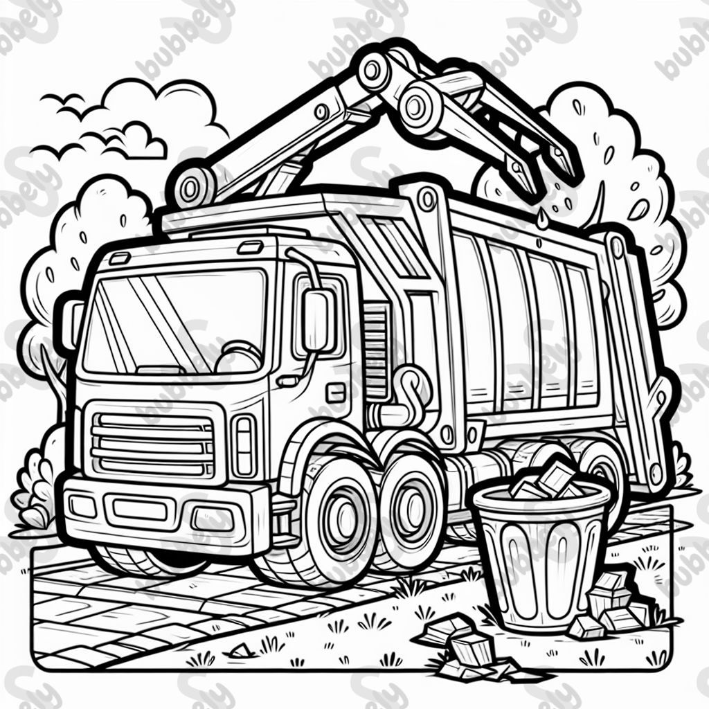 Gran camión de basura con garra. Gran camión de basura con garra.