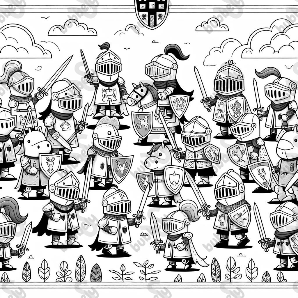 Dix chevaliers se battent contre dix autres chevaliers dans un duel passionnant. Dix chevaliers se battent contre dix autres chevaliers dans un duel passionnant.