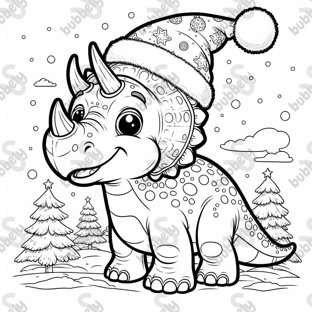 Trizeratops mit Nikolausmütze