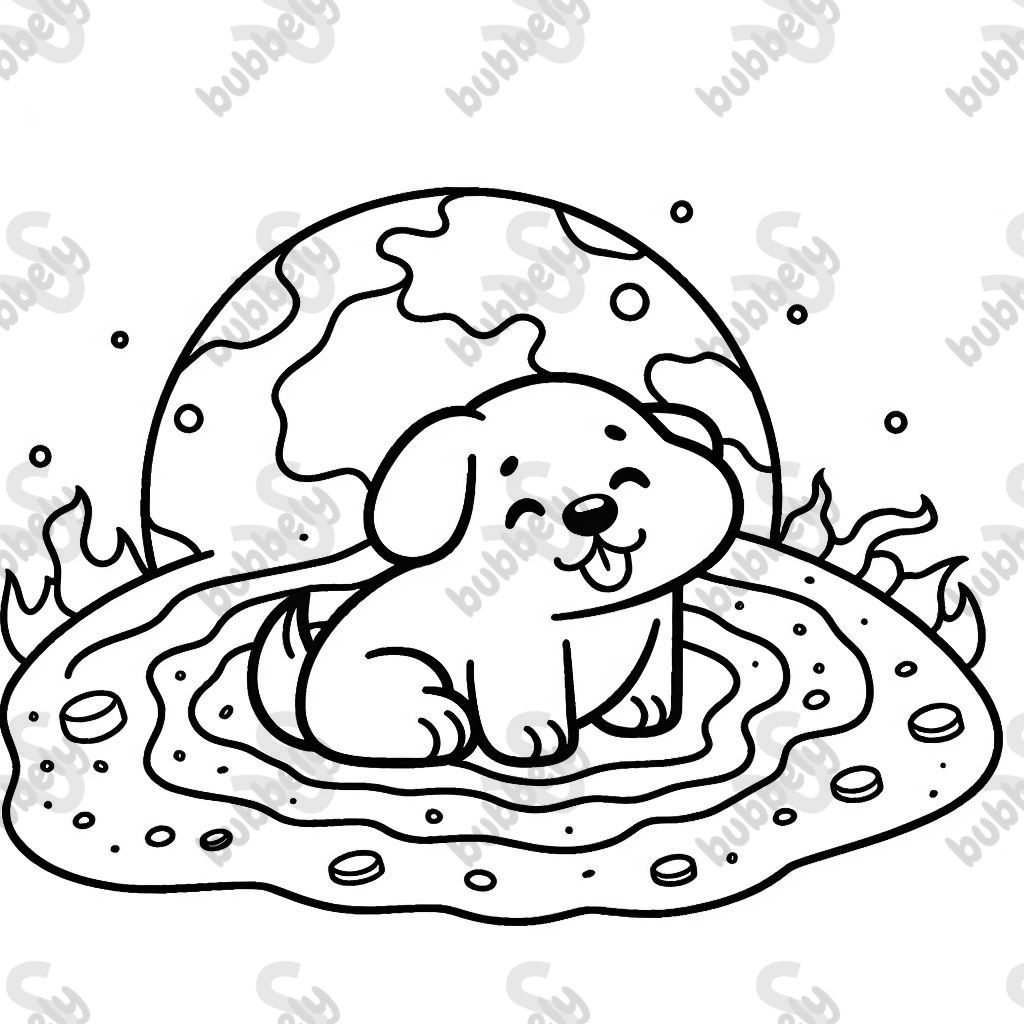 A dog in the Earth's core is a fantastic image that invites children to unleash their imagination and color. A dog in the Earth's core is a fantastic image that invites children to unleash their imagination and color.