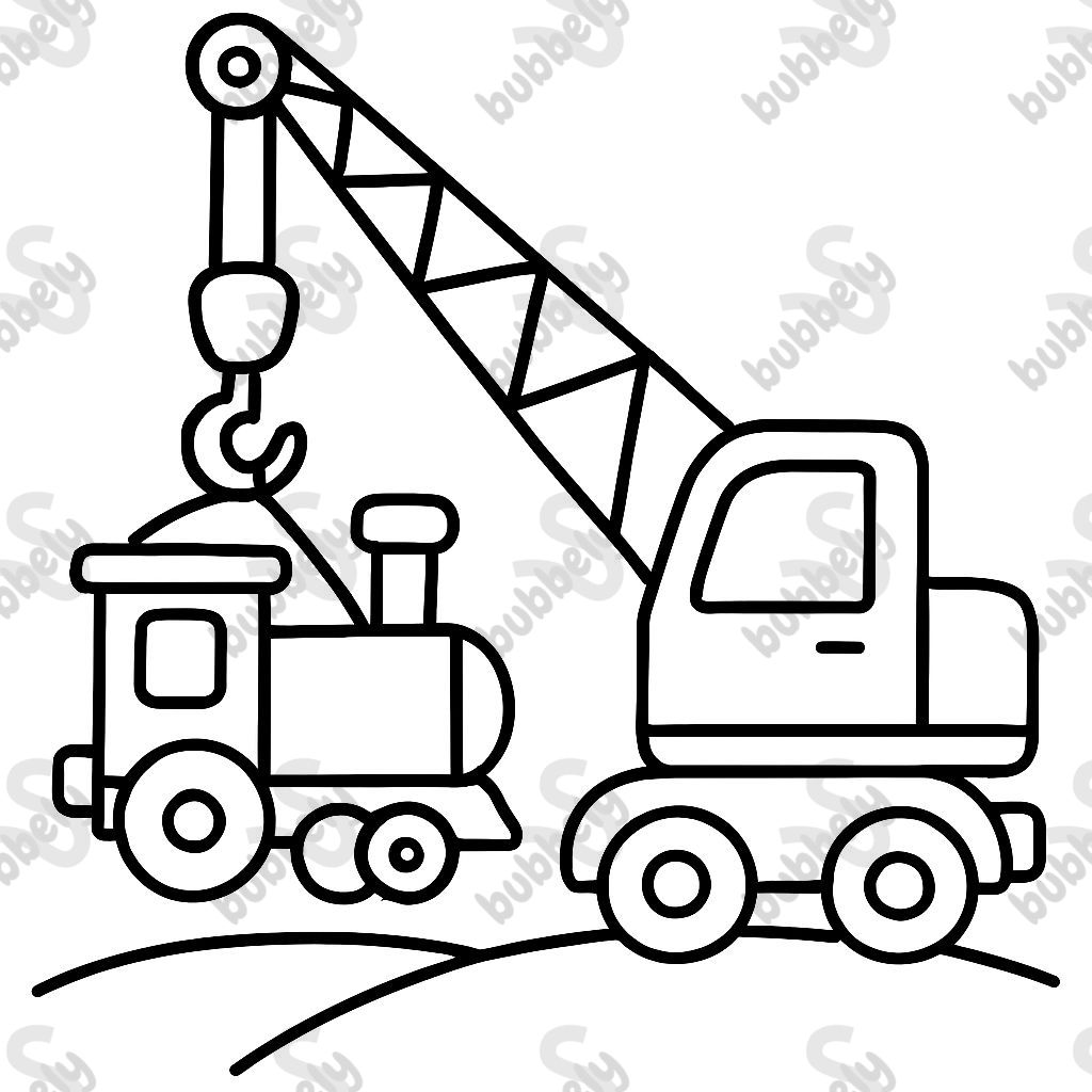 Grue soulevant un train Grue soulevant un train