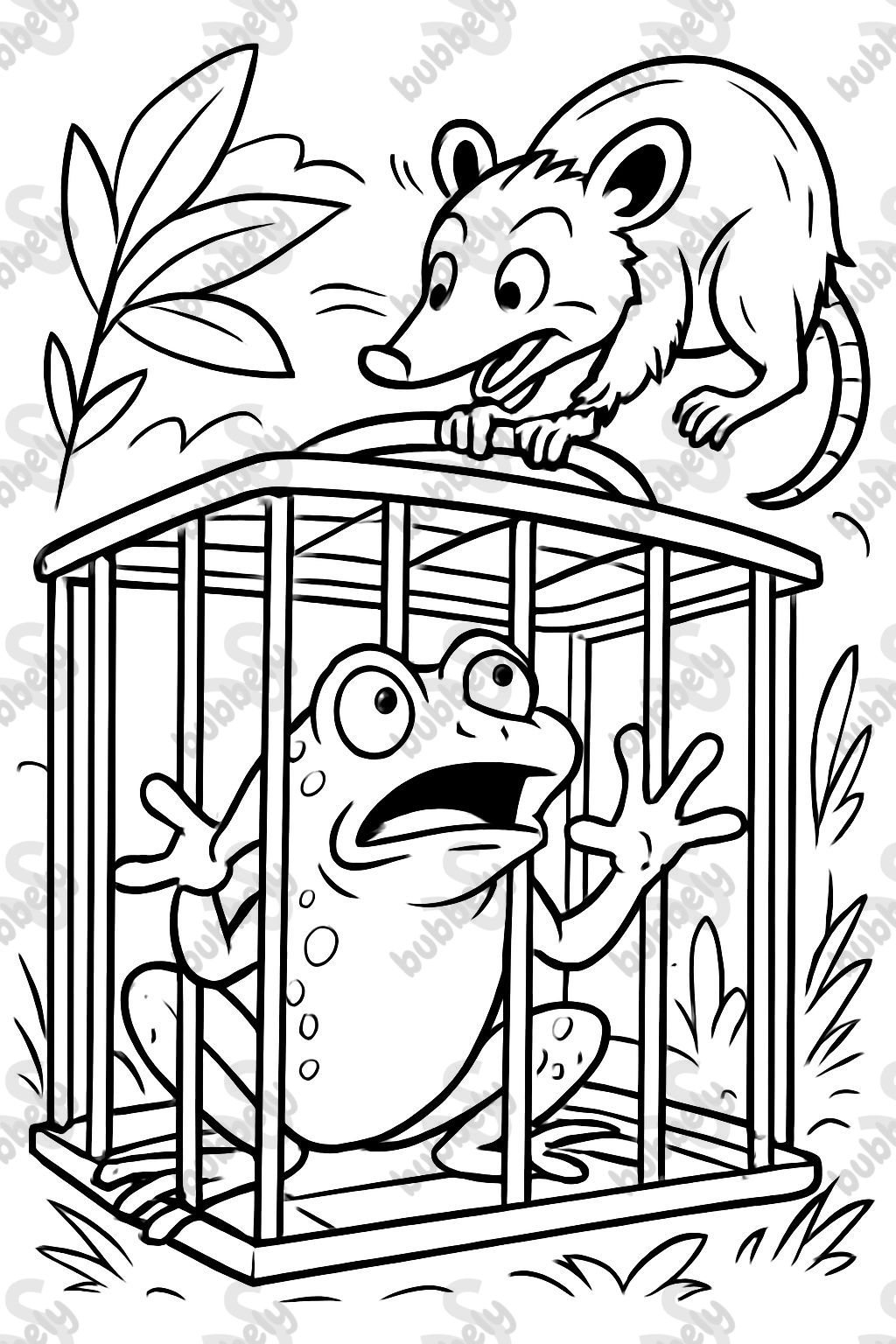 rana dentro de una jaula de rana con un opossum dentro rana dentro de una jaula de rana con un opossum dentro