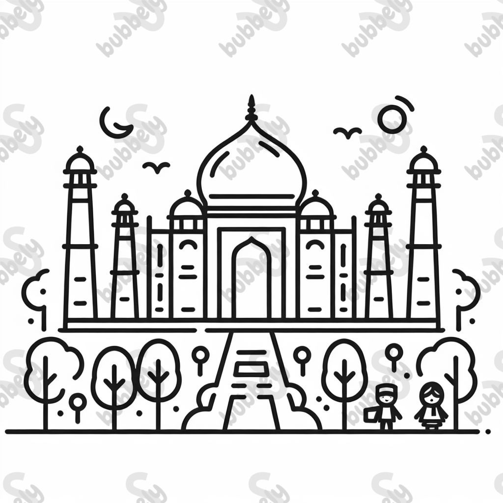 El Taj Mahal es un hermoso mausoleo en India conocido por su impresionante arquitectura y a menudo asociado con el amor y la belleza.