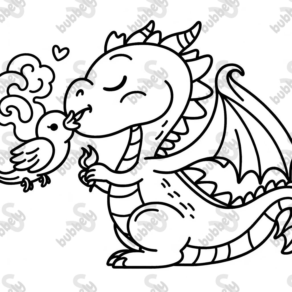 un dragon qui fait un bisou un dragon qui fait un bisou