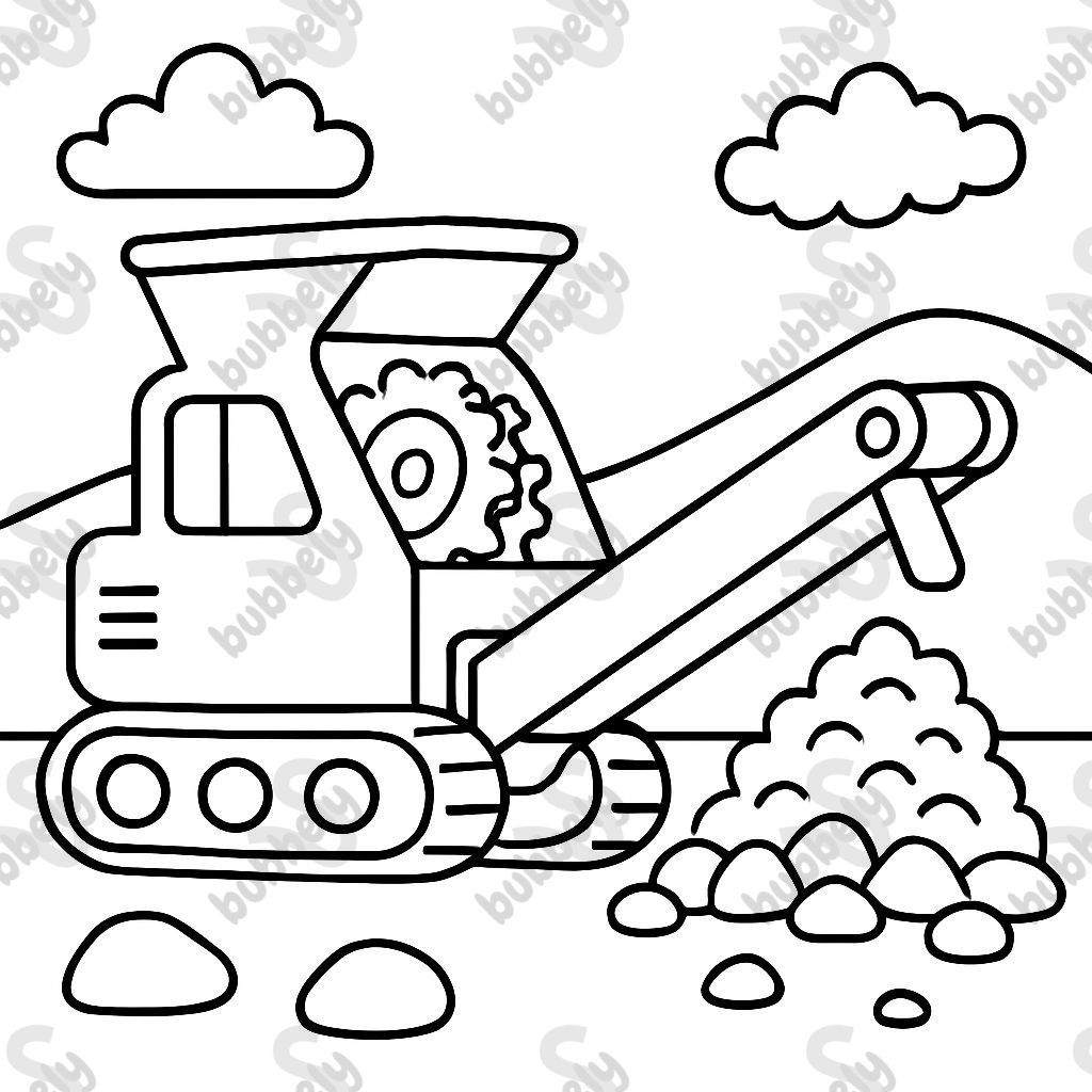 Eine Schredder Maschine zur Zerkleinerung von Steinen Eine Schredder Maschine zur Zerkleinerung von Steinen