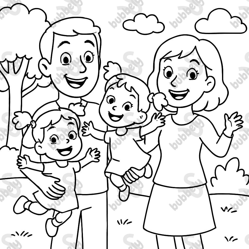 father mother and twin girls father mother and twin girls