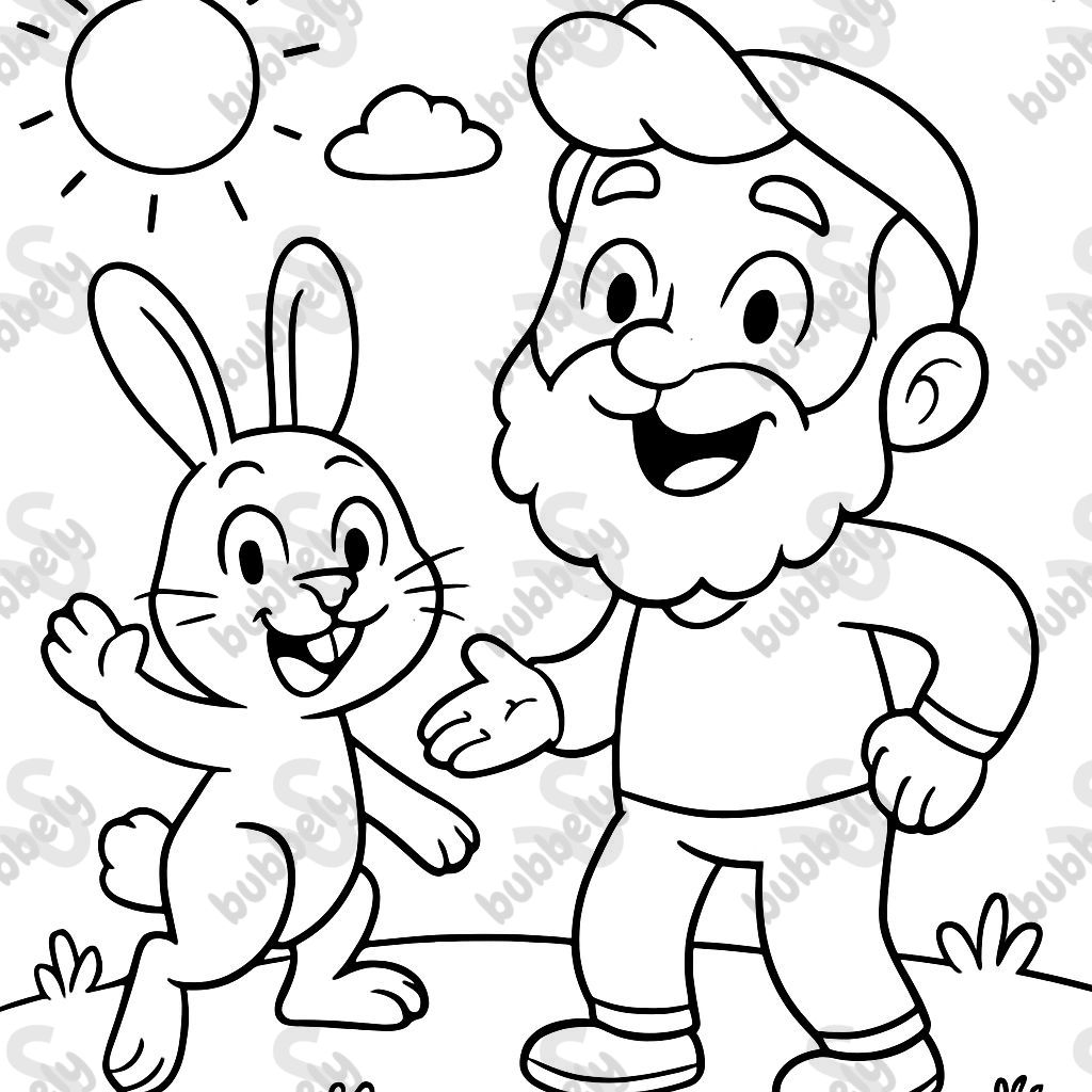 Hase mit Mann mit Bart Hase mit Mann mit Bart