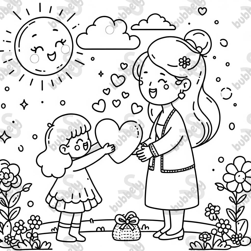 A girl loving her mum on mothers day A girl loving her mum on mothers day