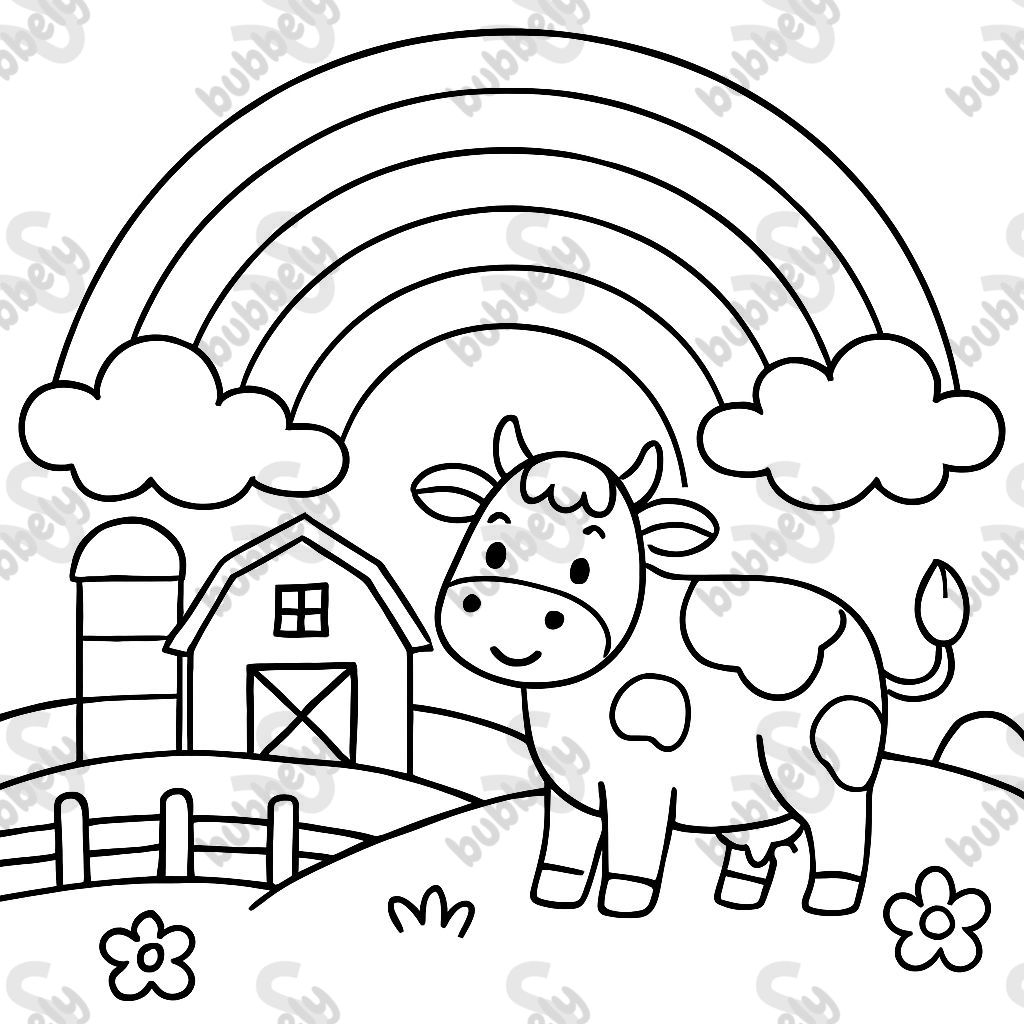 Regenbogen über einem Bauernhof Regenbogen über einem Bauernhof