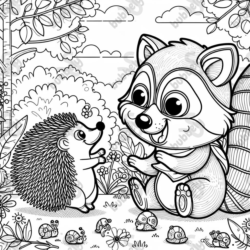 raccoon playing with hedgehog raccoon playing with hedgehog