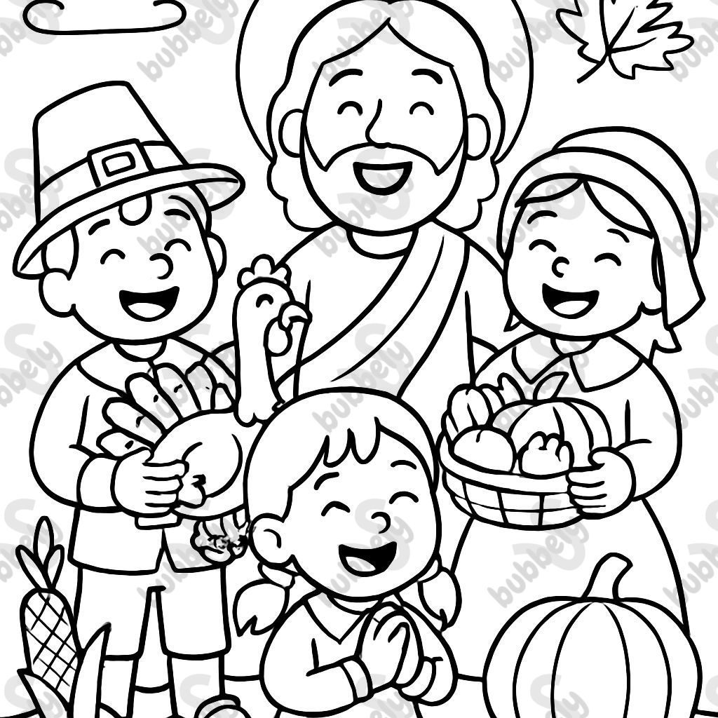 Page à colorier chrétienne sur le thème de Thanksgiving Page à colorier chrétienne sur le thème de Thanksgiving