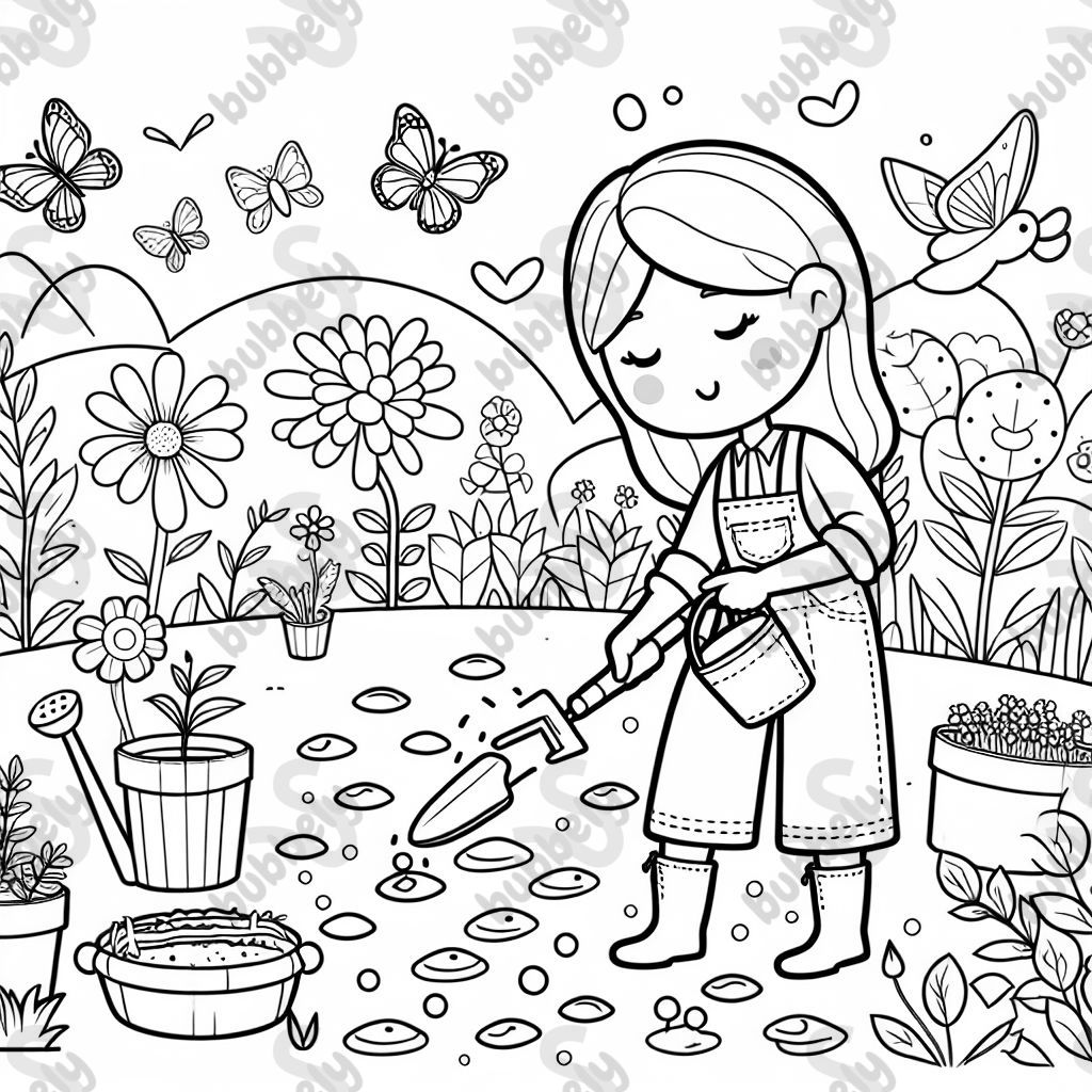 eine Gärtnerin bei der Aussaat eine Gärtnerin bei der Aussaat