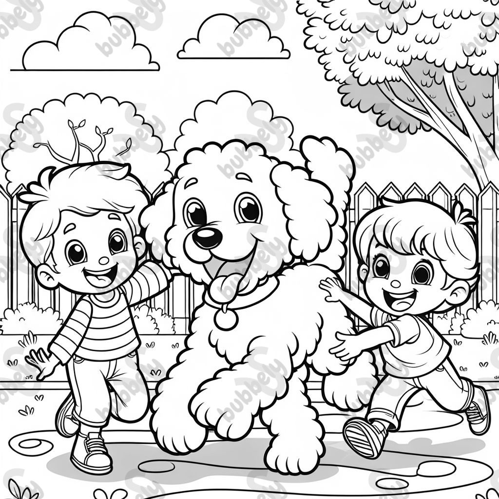 A golden doodle with 2 brothers and a little sister A golden doodle with 2 brothers and a little sister