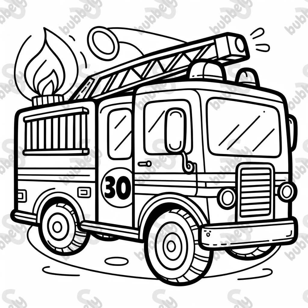 ein Feuerwehrauto mit einer 30 ein Feuerwehrauto mit einer 30
