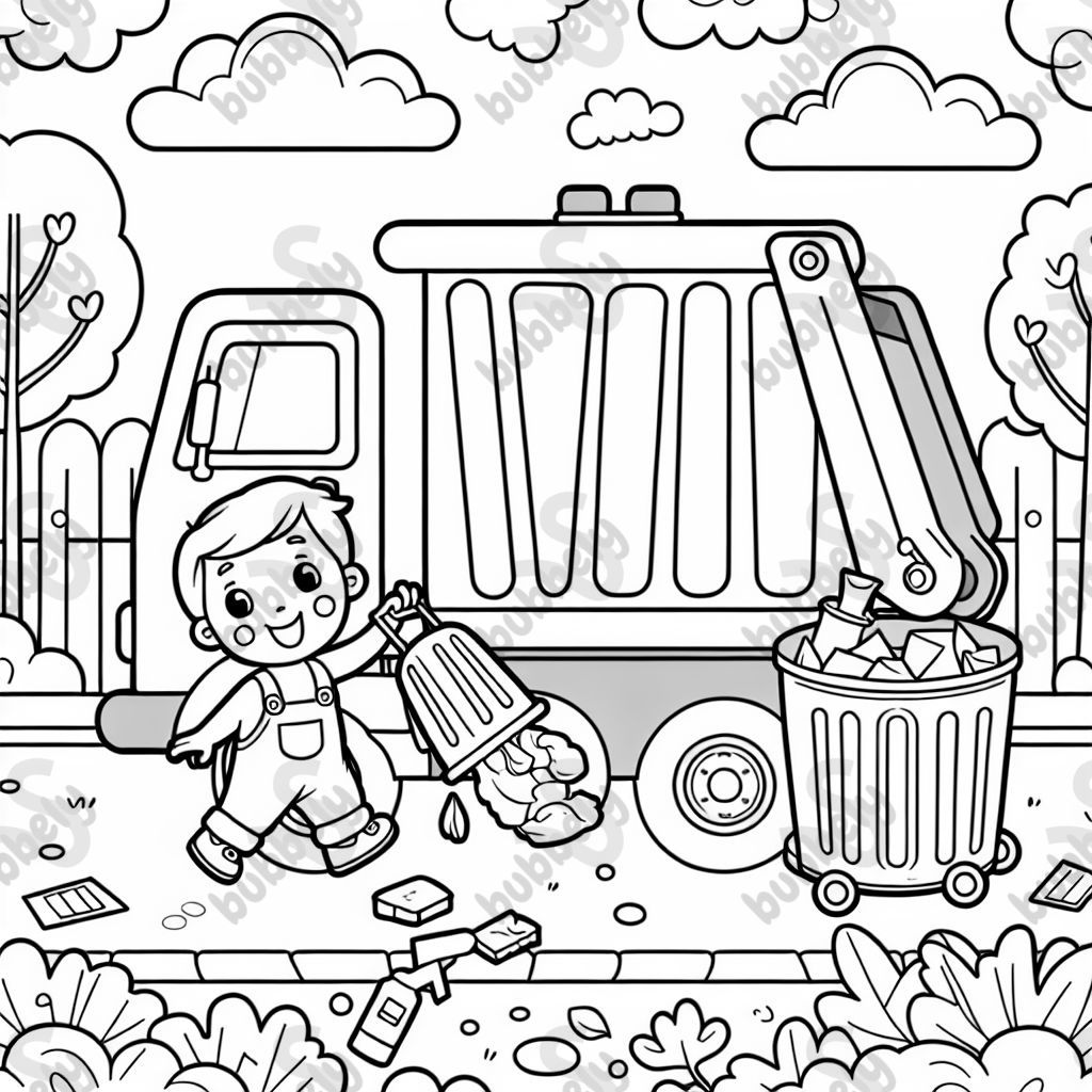 Un camión de basura vaciando basura de un contenedor de basura en el camión.