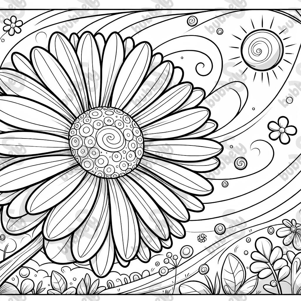 Eine Blume zum Ausmalen.