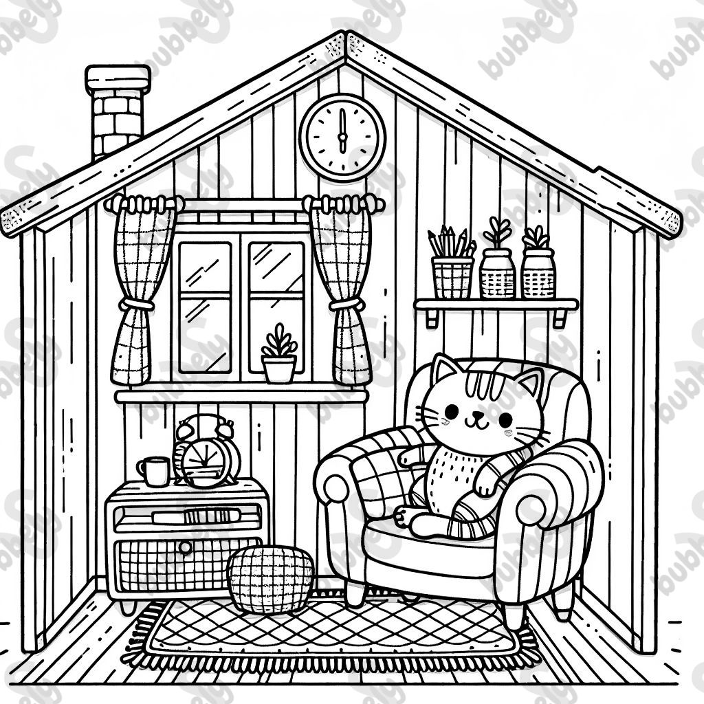 Un chat dans une maison Un chat dans une maison