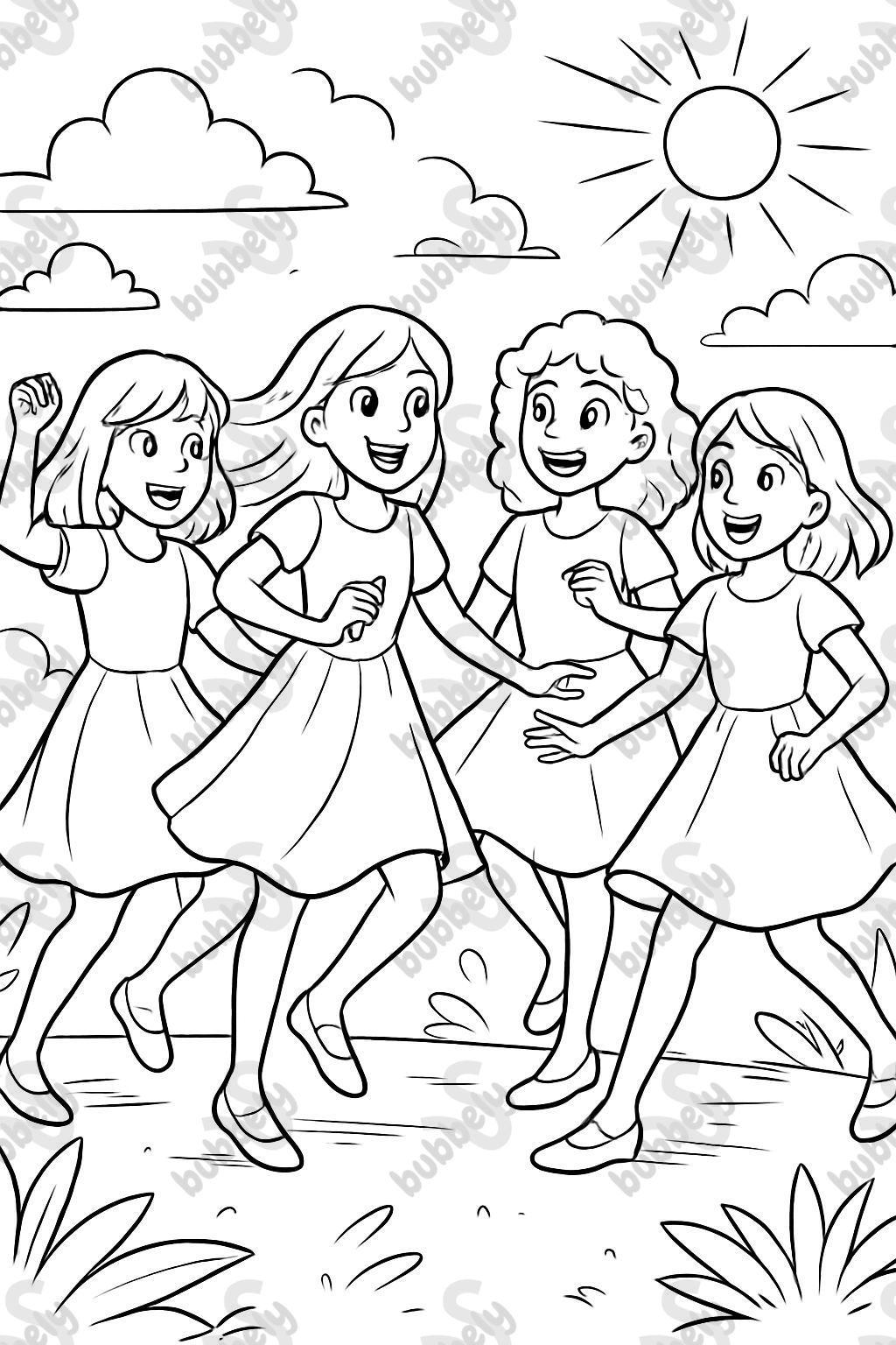 4 teenie freundinen mit kleid 4 teenie freundinen mit kleid