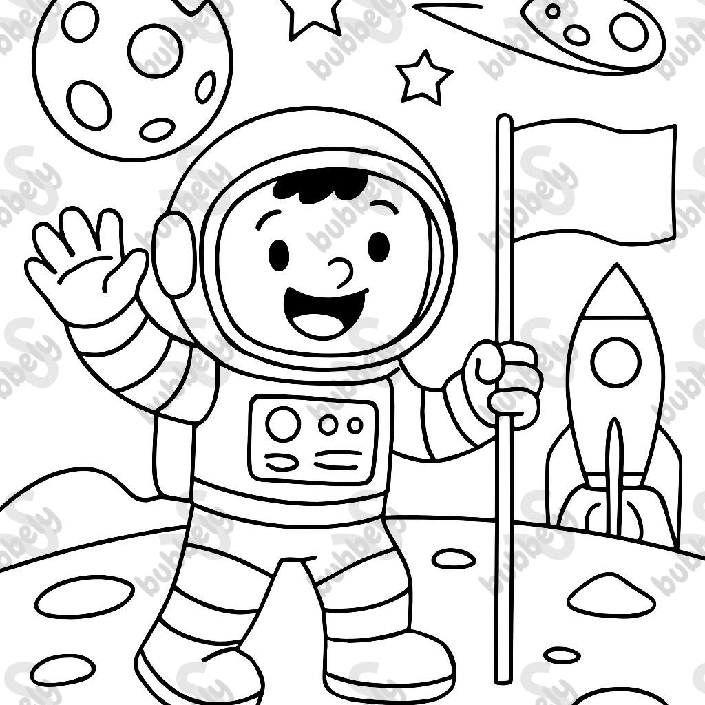 Misión espacial, luna, astronauta Misión espacial, luna, astronauta