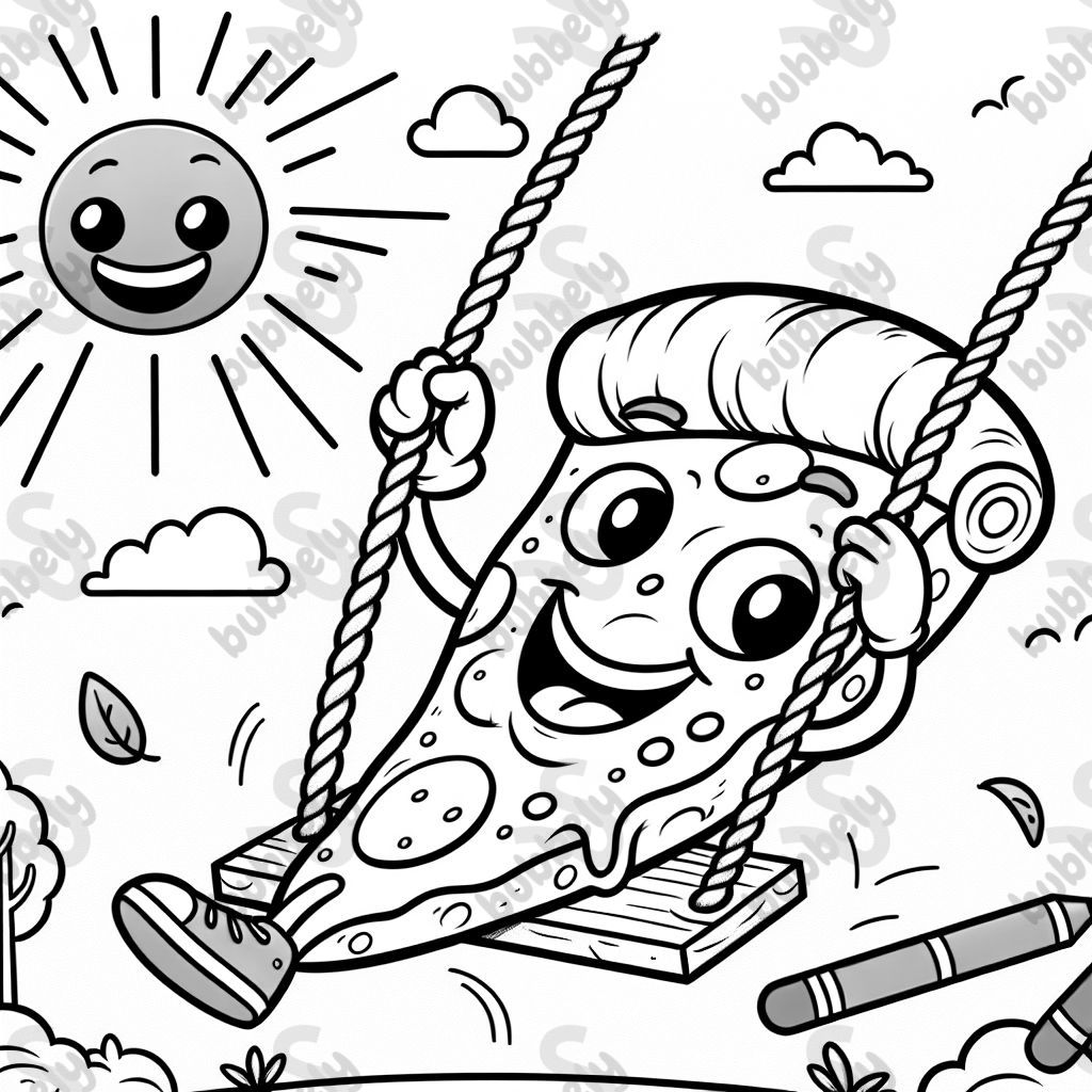 pizza on a swing in sunshine