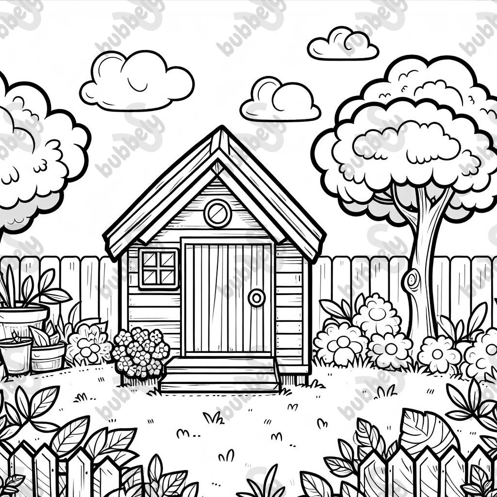 Yard shed in the garden