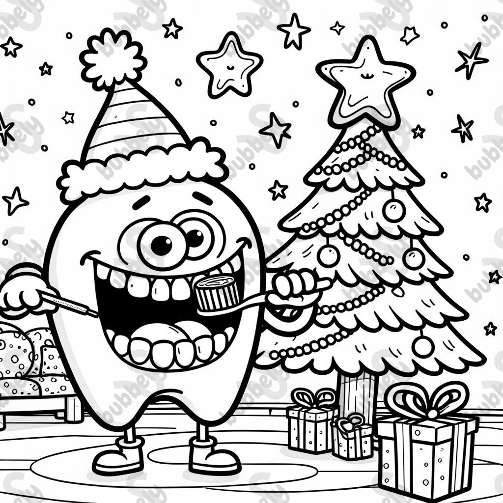 An ugly Christmas tree flossing its teeth. An ugly Christmas tree flossing its teeth.