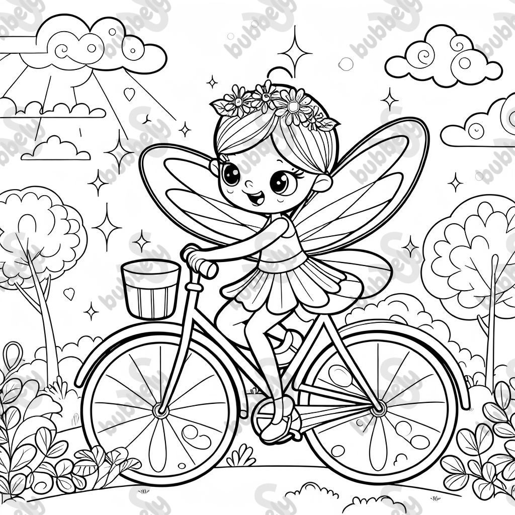 una hada en una bicicleta una hada en una bicicleta