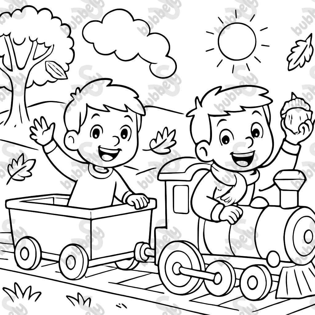 boys on the train on St. Martin's Day boys on the train on St. Martin's Day