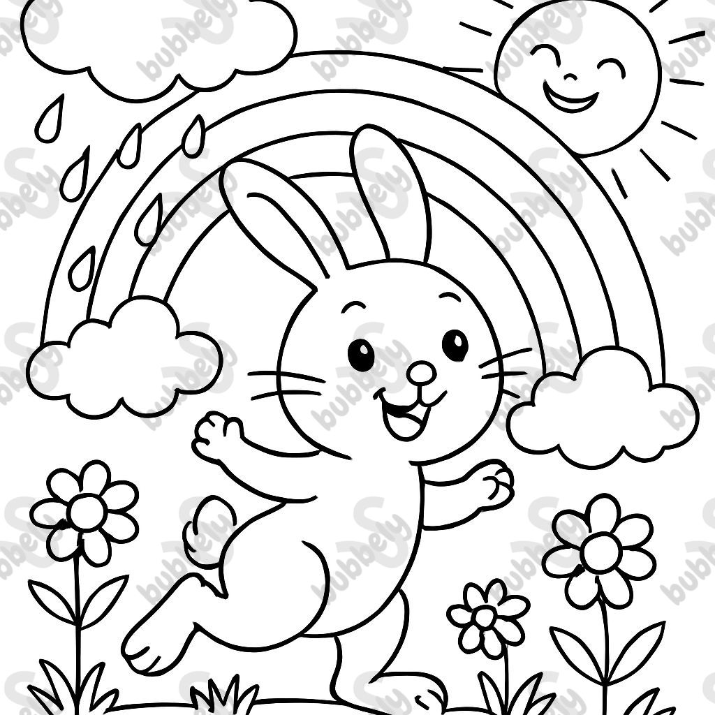 hase regenbogen sonne blumen wolke regen hase regenbogen sonne blumen wolke regen