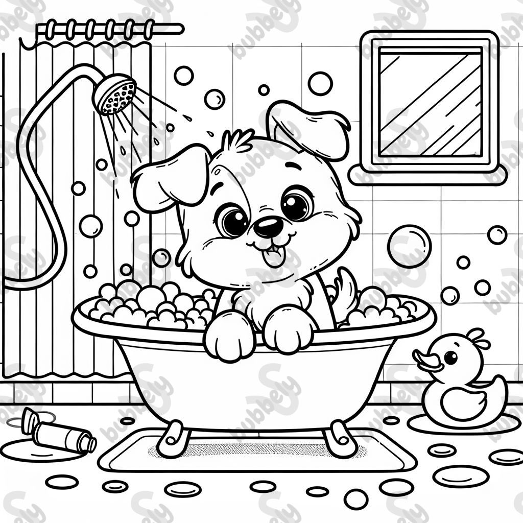 ein Hund in einer Badewanne ein Hund in einer Badewanne