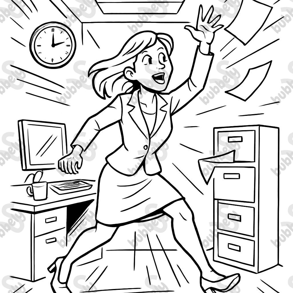 Mujer en una oficina pequeña Mujer en una oficina pequeña