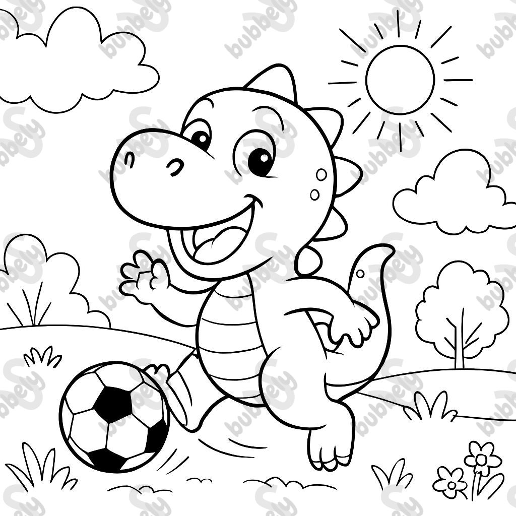 un dinosaurio jugando al fútbol un dinosaurio jugando al fútbol