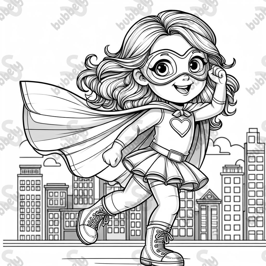 Petite fille nommée Ava en tant que super-héroïne Petite fille nommée Ava en tant que super-héroïne