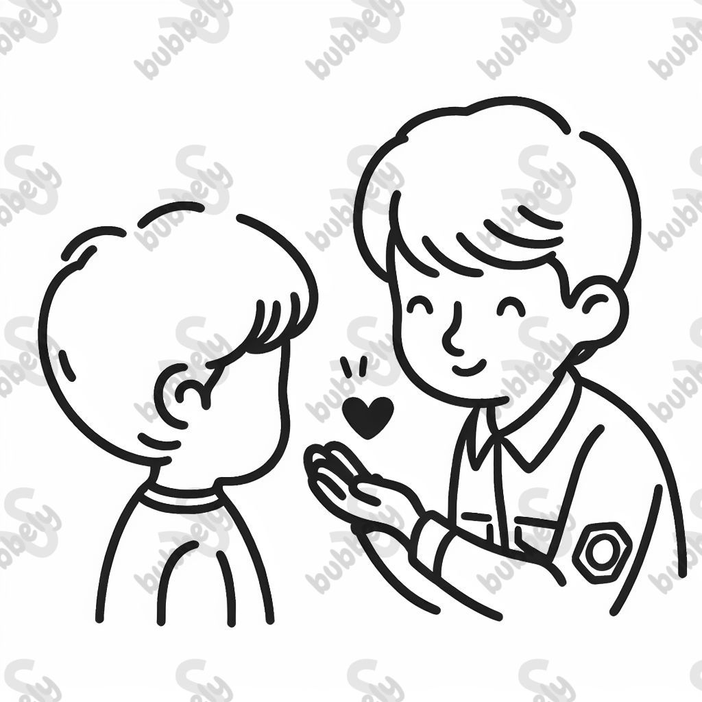 Person, die jemandem Liebe zeigt Person, die jemandem Liebe zeigt